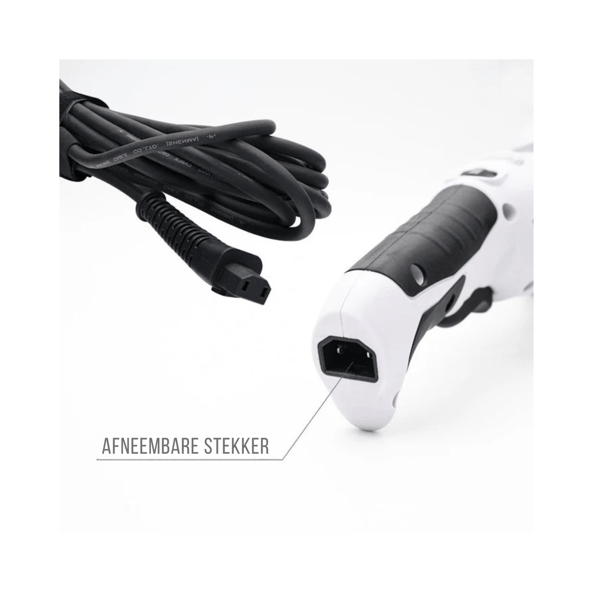 Met een 8 meter lange kabel