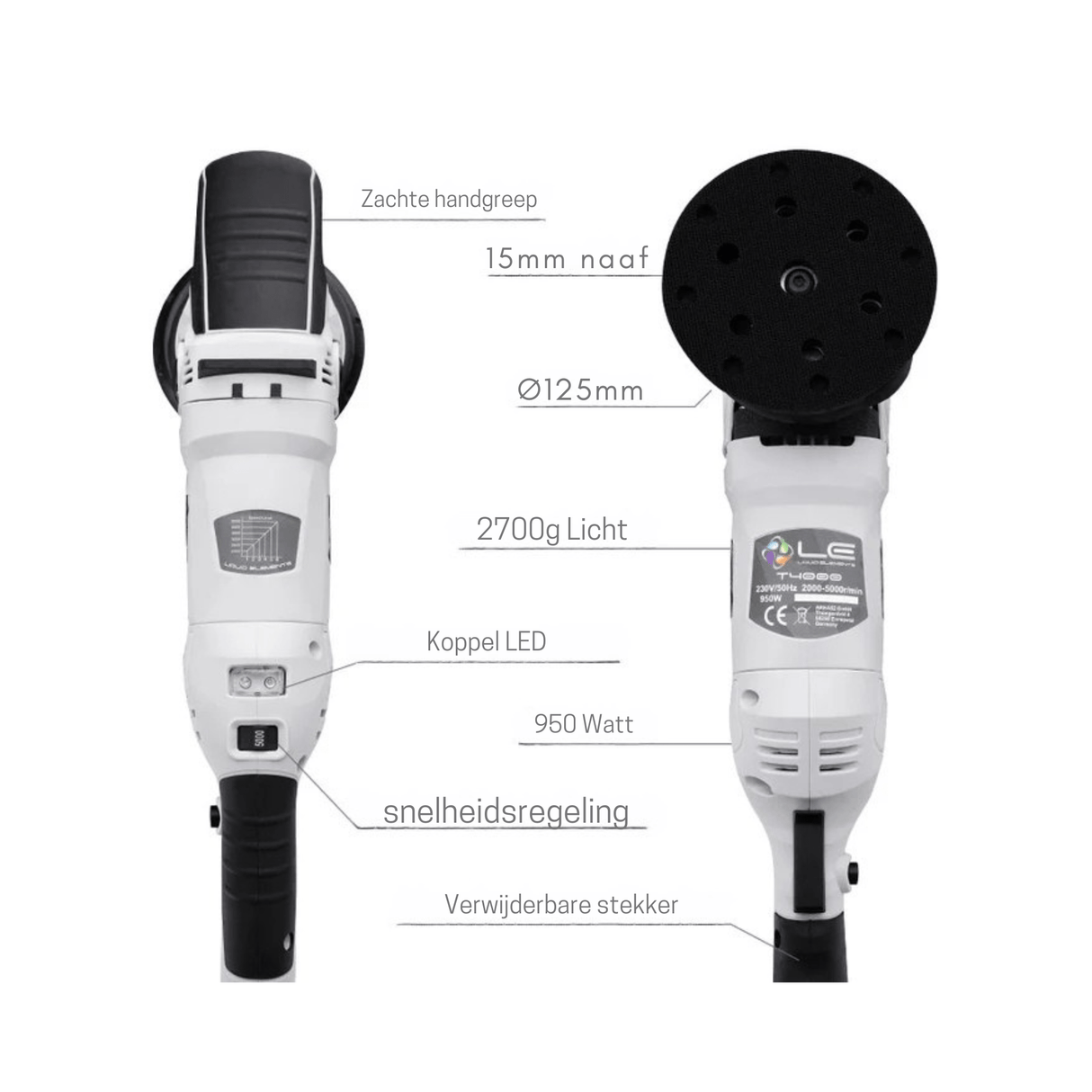 excentrische uitslag van 15 mm