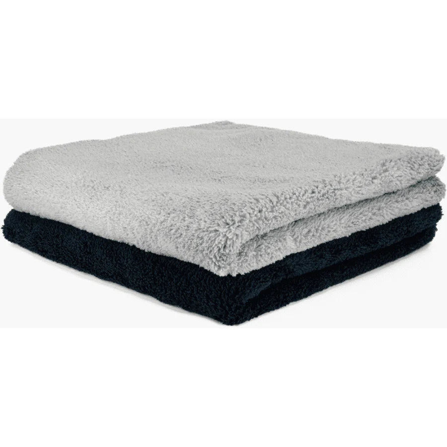 Microvezeldoek 2 stuks in verpakking licht en donker grijs kleurig