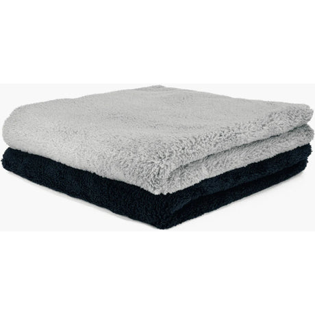 Microvezeldoek 2 stuks in verpakking licht en donker grijs kleurig